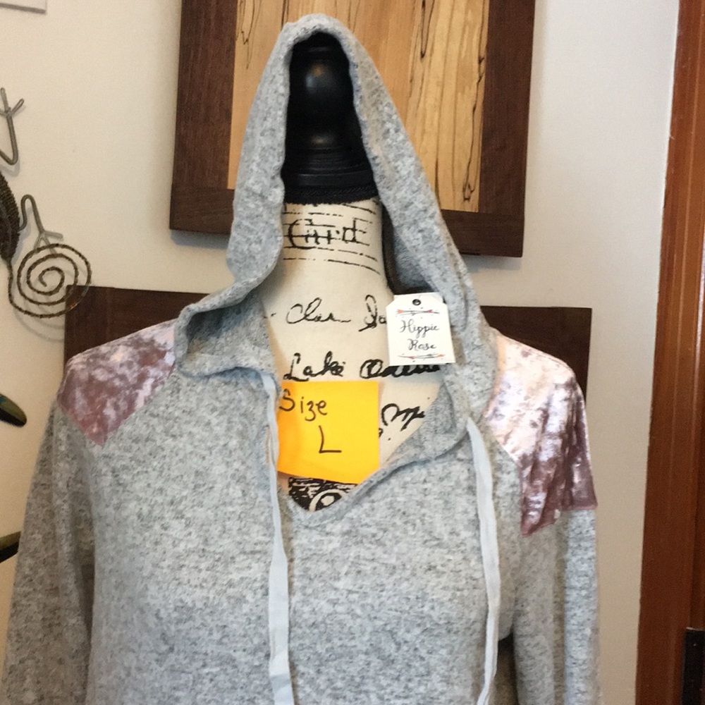 NWT Hippie Rose Hooded Sweatshirt